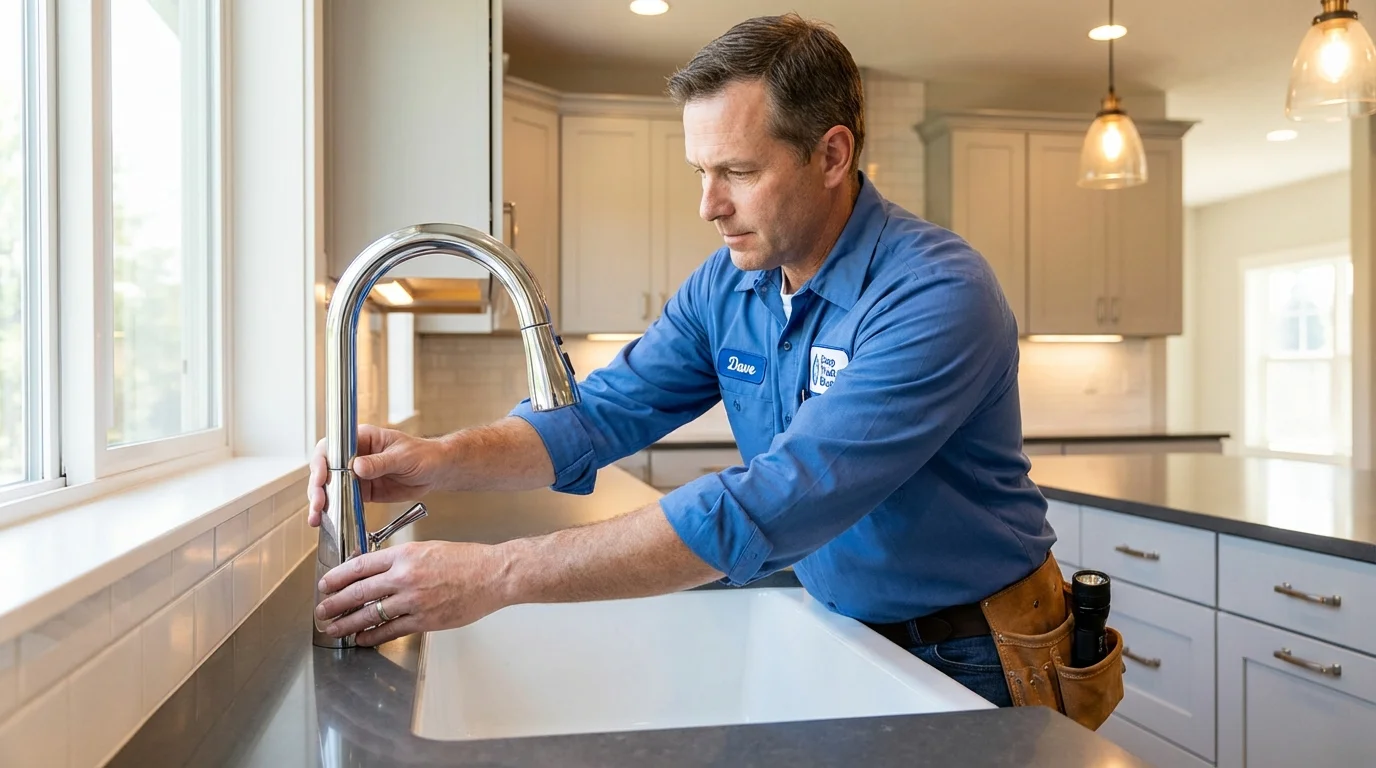 Kitchen faucet installation by Johns Plumbing LLC in Harpersville